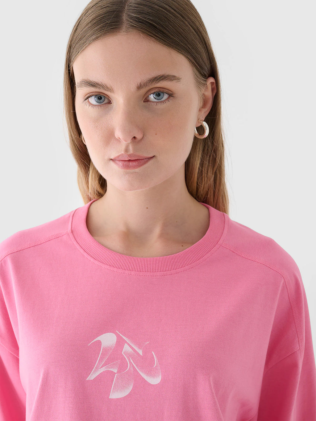T-shirt oversize z nadrukiem damski