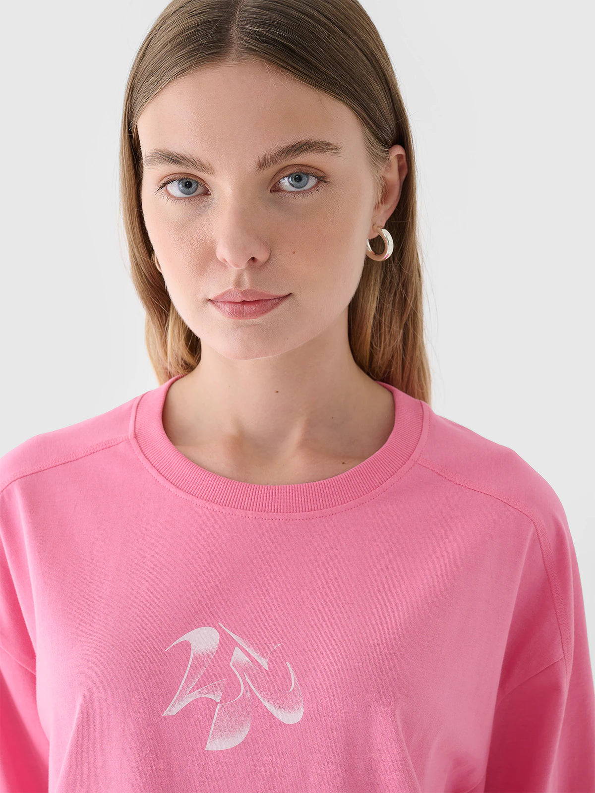 T-shirt oversize z nadrukiem damski
