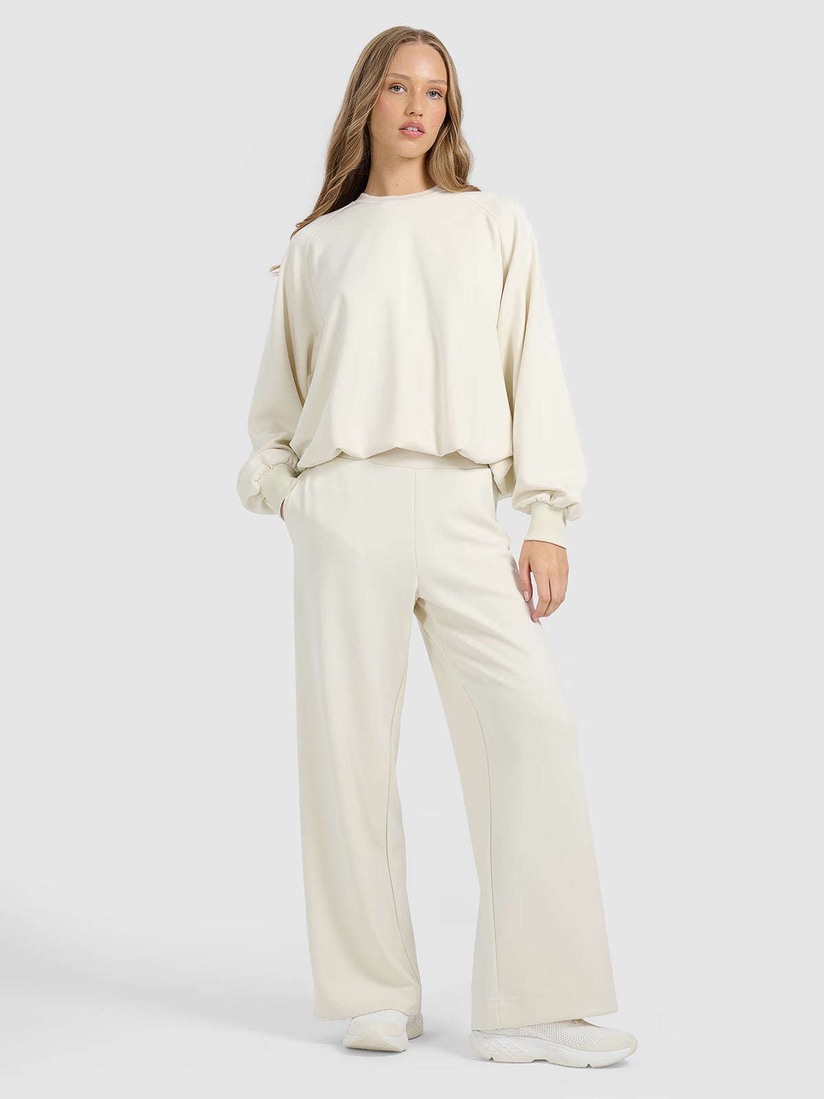 Bluza dresowa nierozpinana z modalem damska