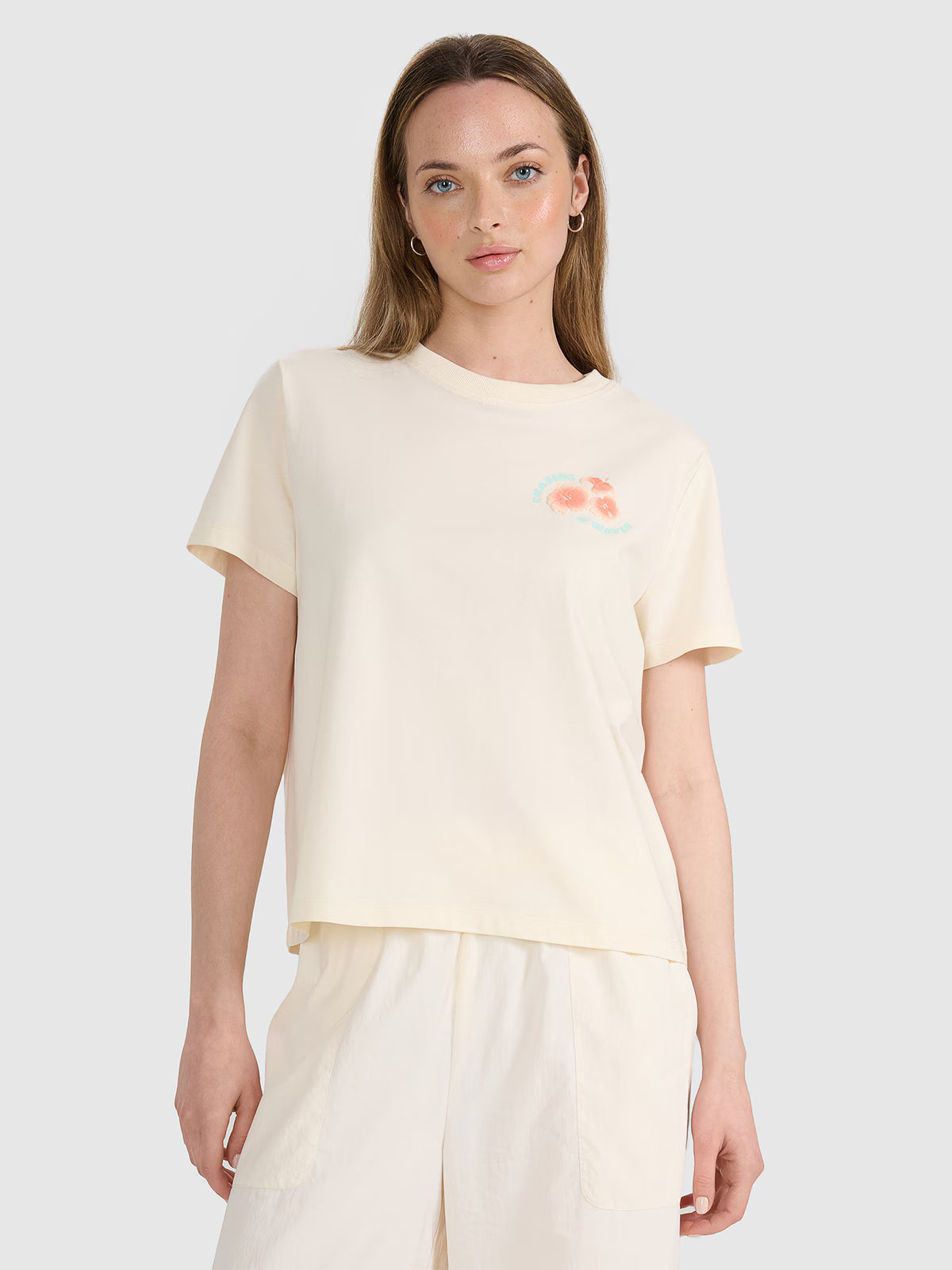 T-shirt oversize z nadrukiem damski