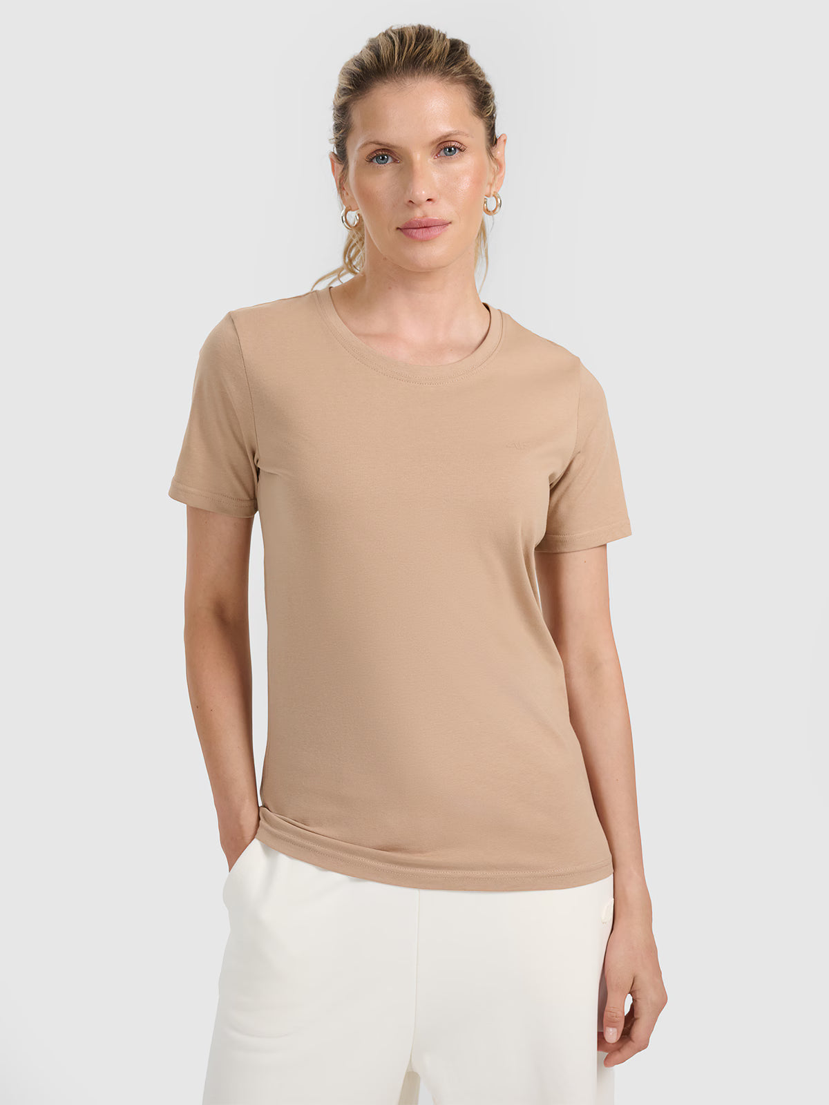 T-shirt regular gładki damski