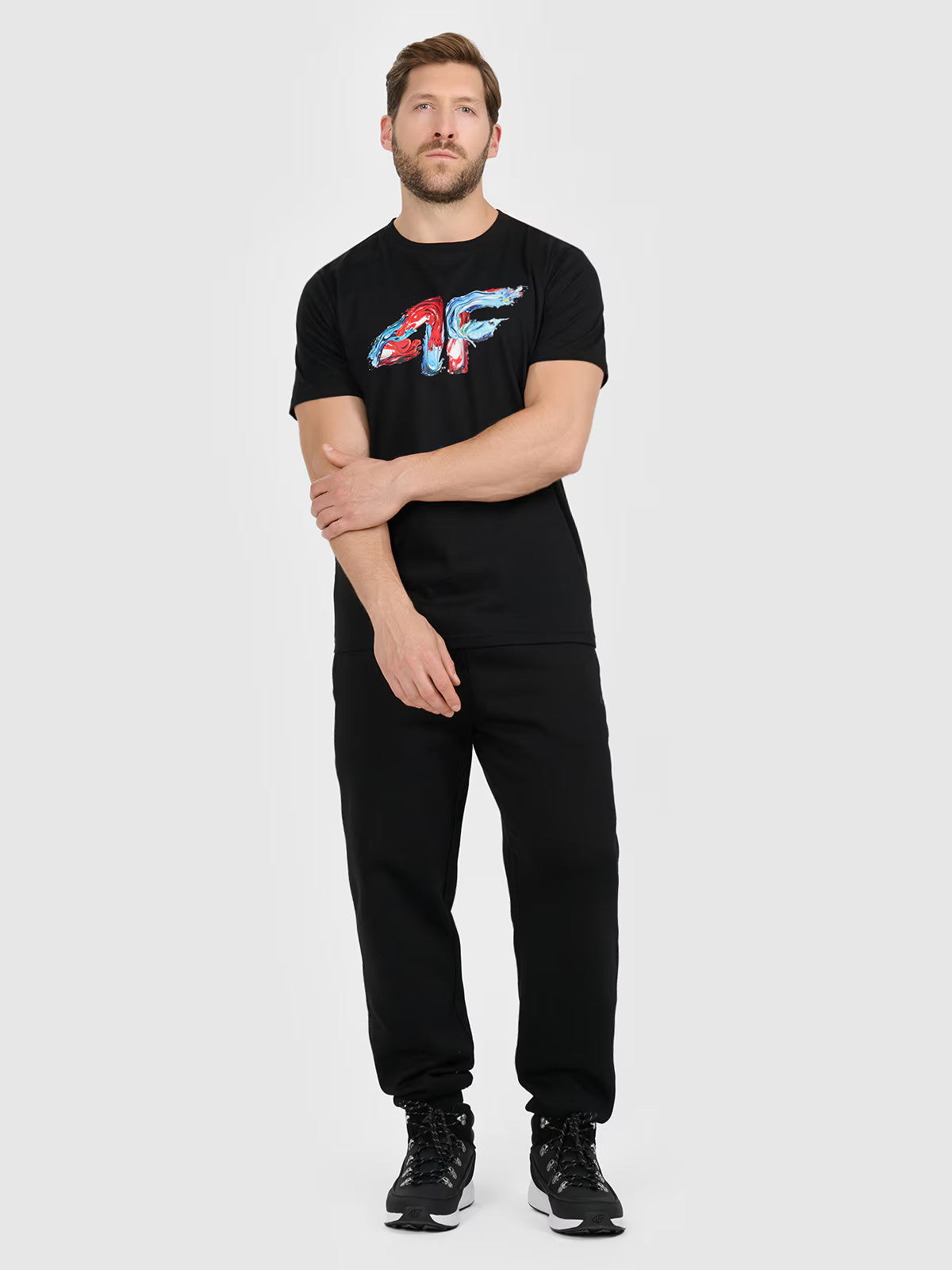 T-shirt regular z nadrukiem męski