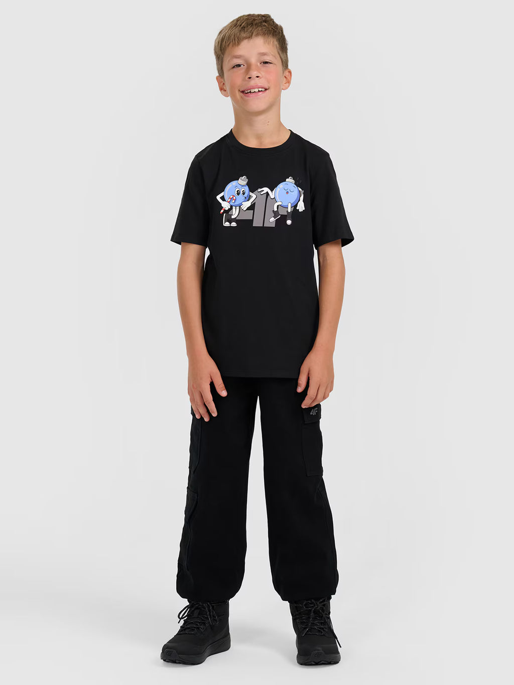 T-shirt regular z nadrukiem świątecznym chłopięcy