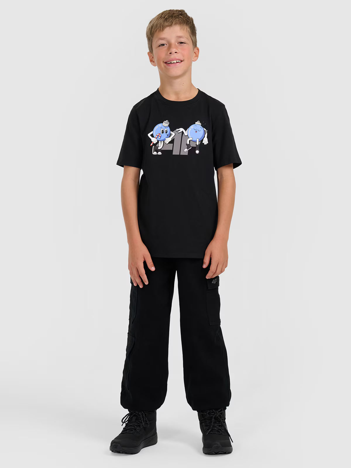 T-shirt regular z nadrukiem świątecznym chłopięcy