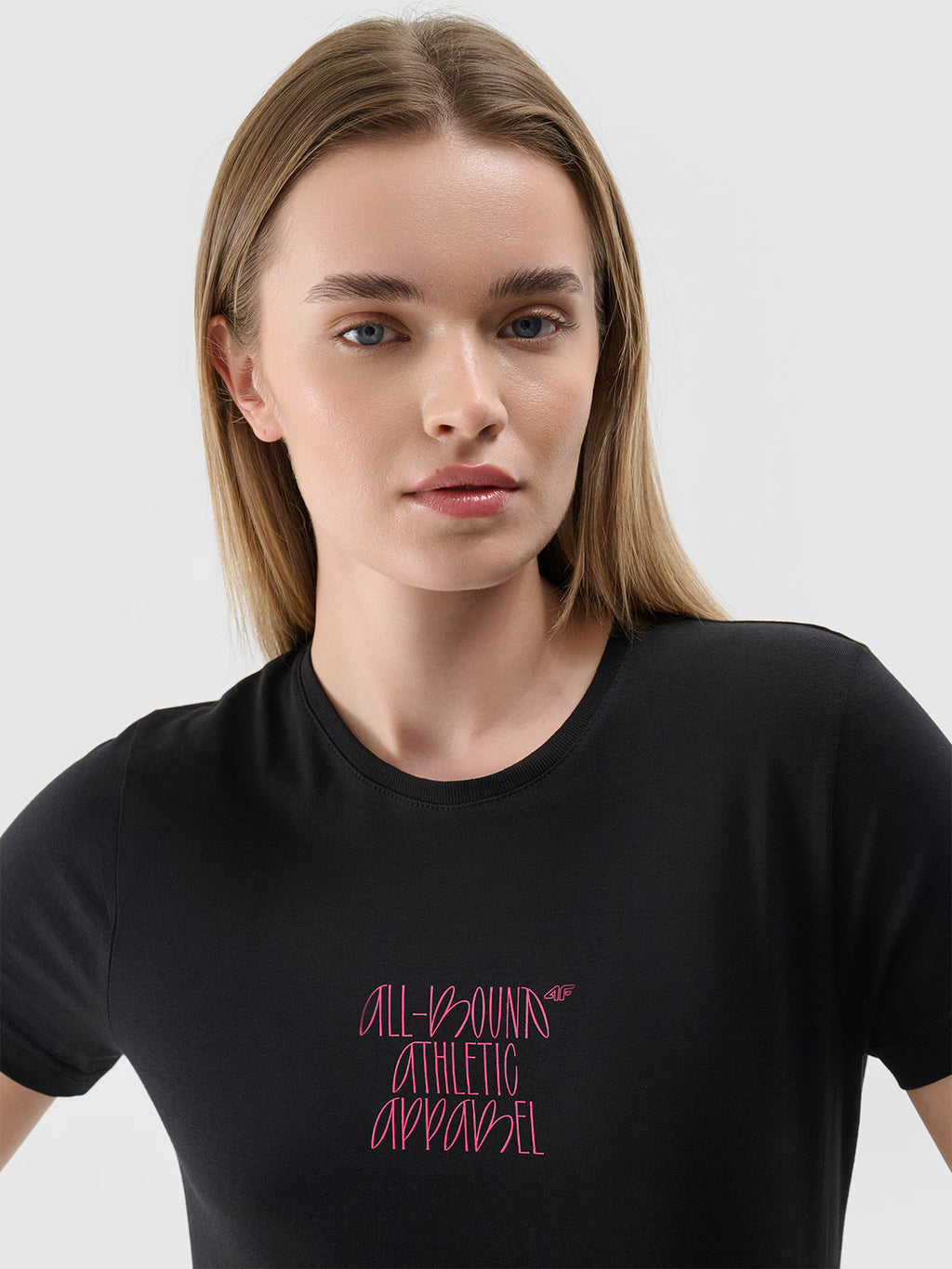 T-shirt slim z nadrukiem damski