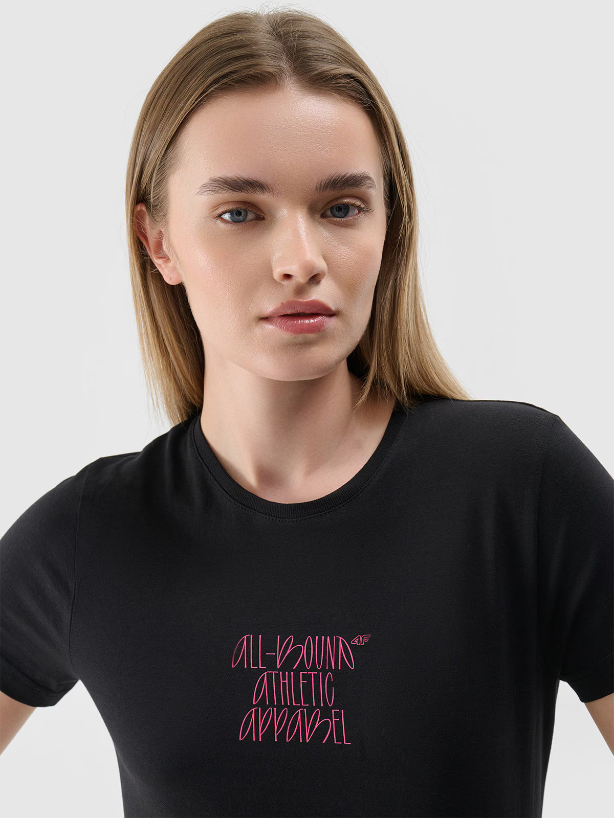 T-shirt slim z nadrukiem damski