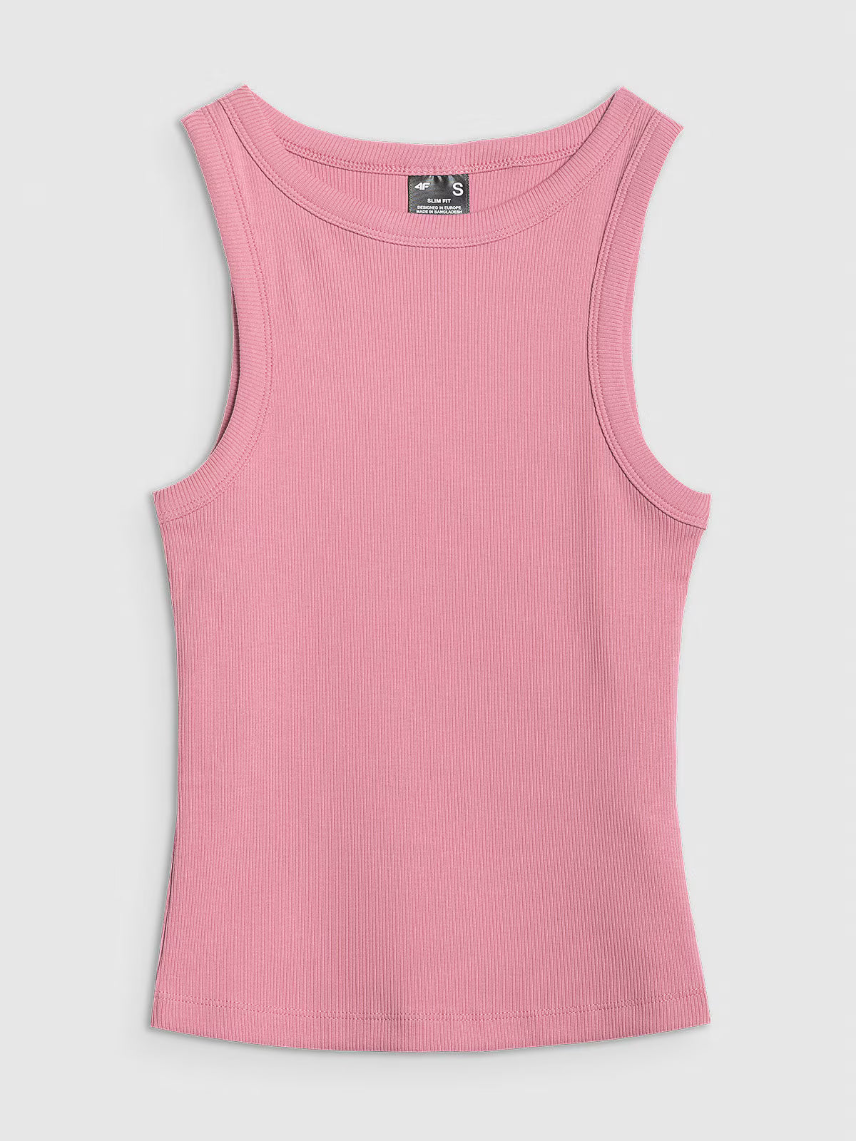 Top slim z prążkowanej dzianiny damski
