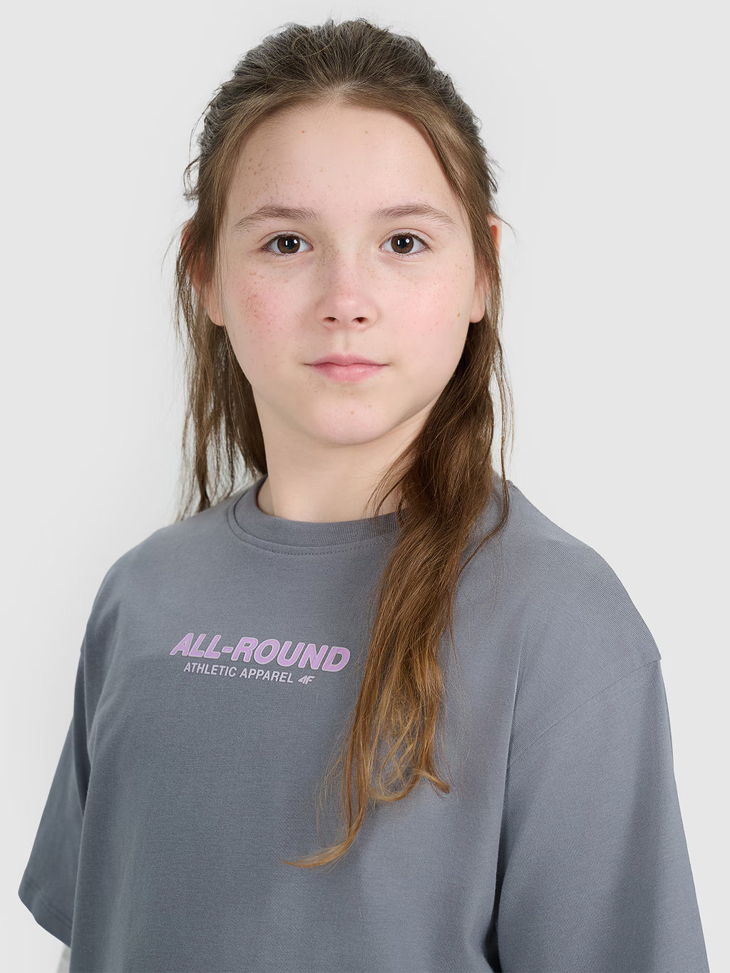 T-shirt oversize z nadrukiem dziewczęcy