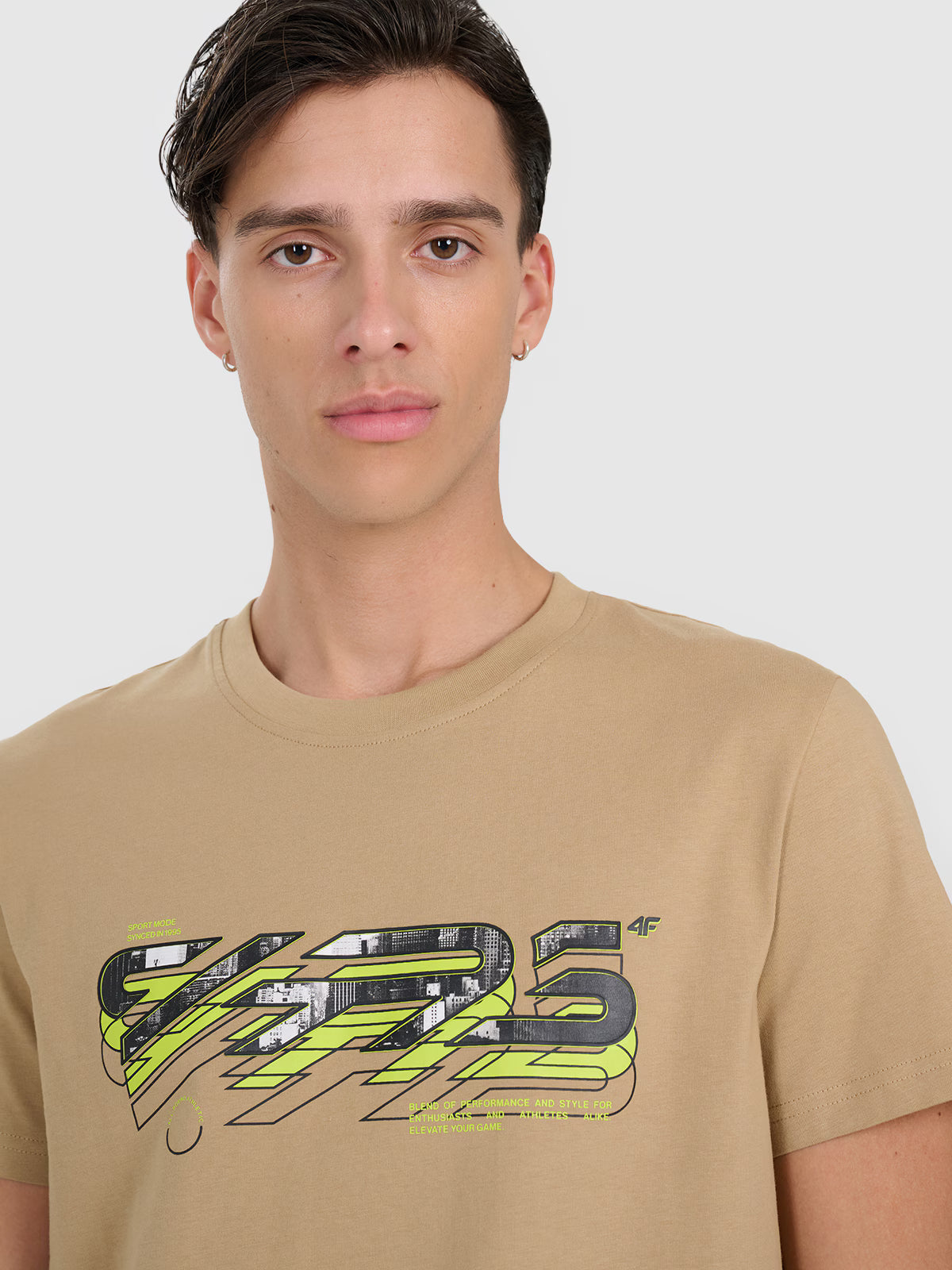 T-shirt regular z nadrukiem męski
