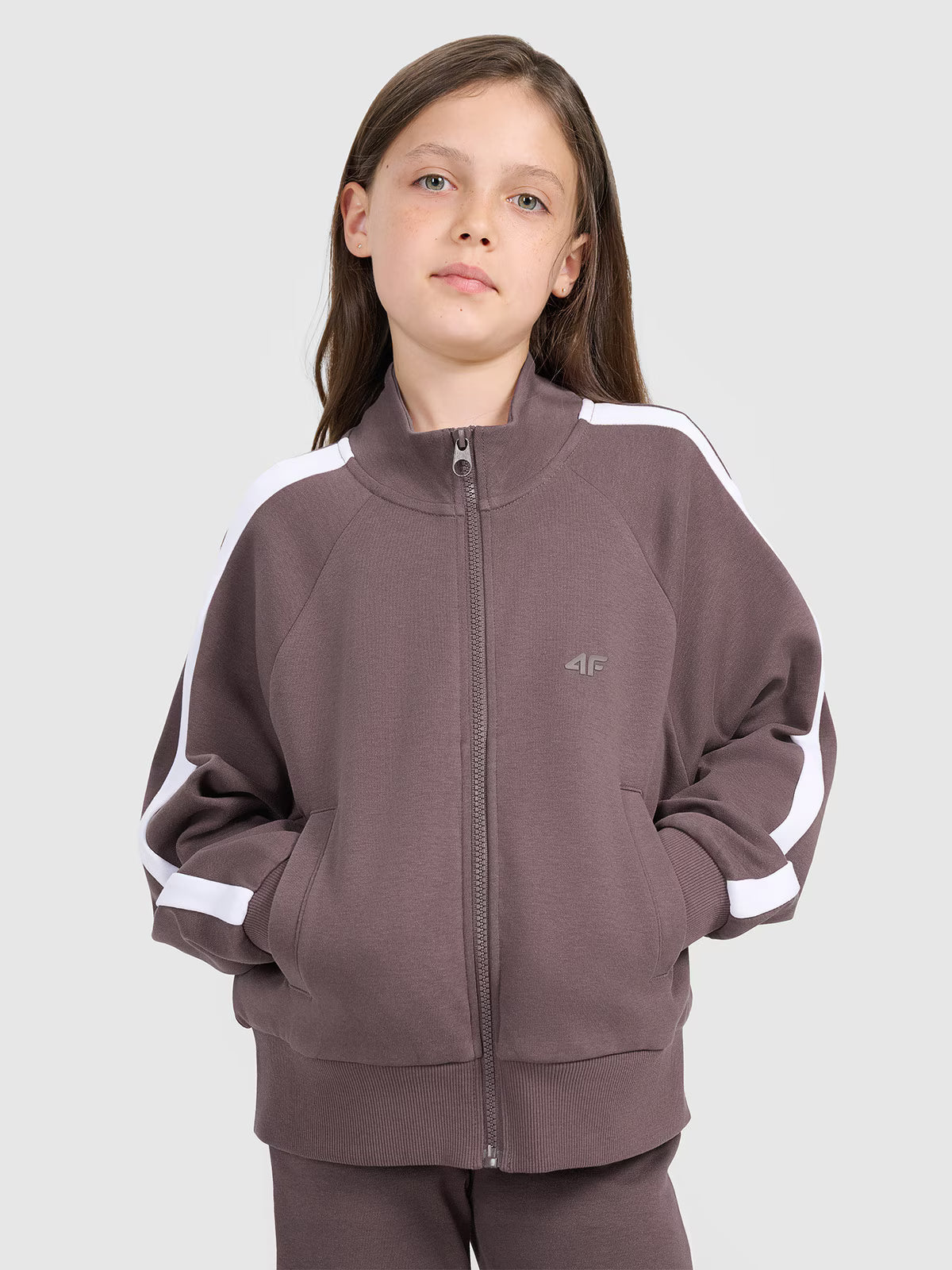 Bluza dresowa rozpinana bez kaptura dziewczęca