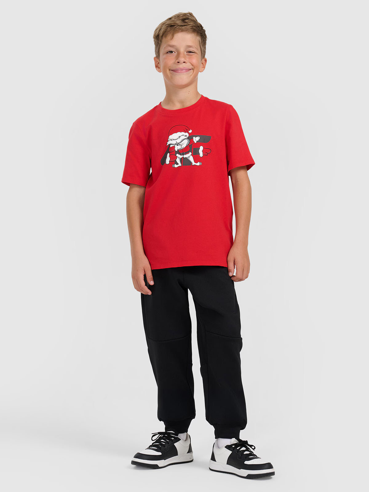 T-shirt regular z nadrukiem świątecznym chłopięcy