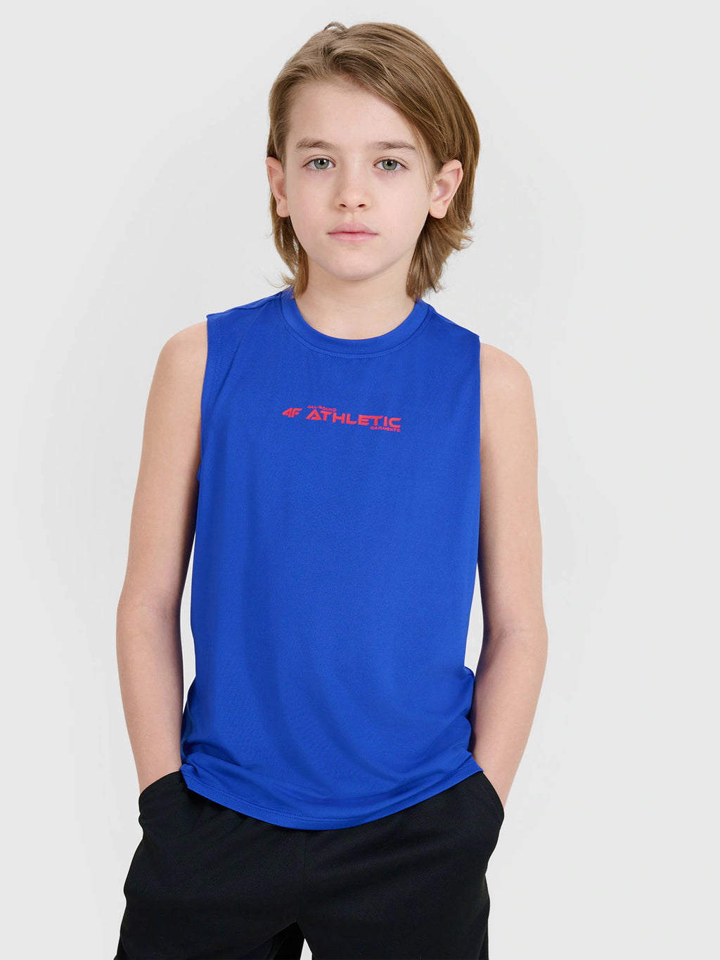 Tank top sportowy szybkoschnący chłopięcy