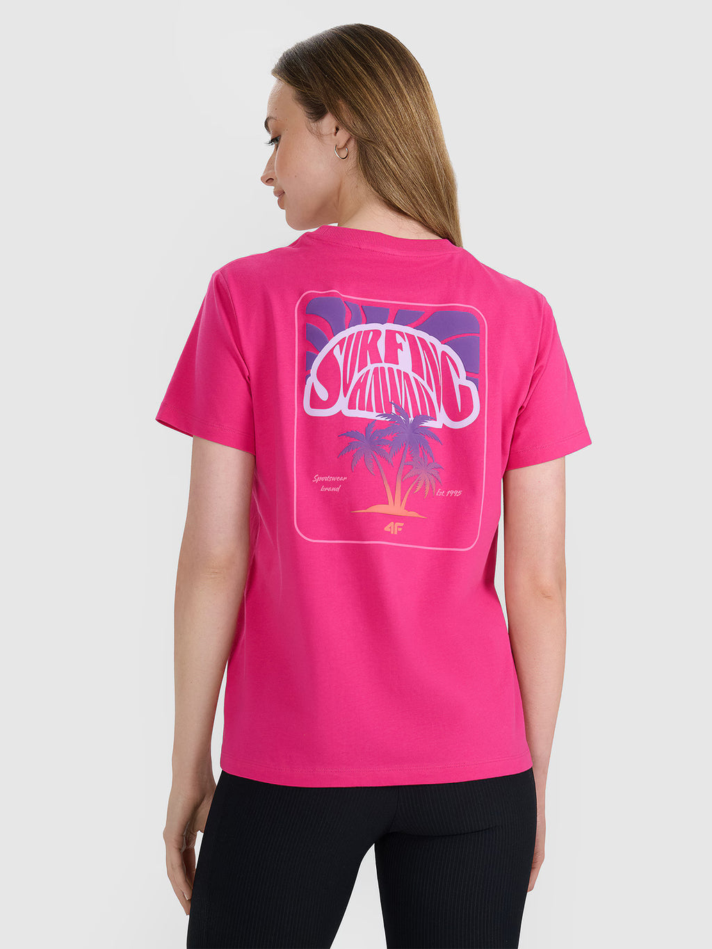 T-shirt oversize z nadrukiem damski