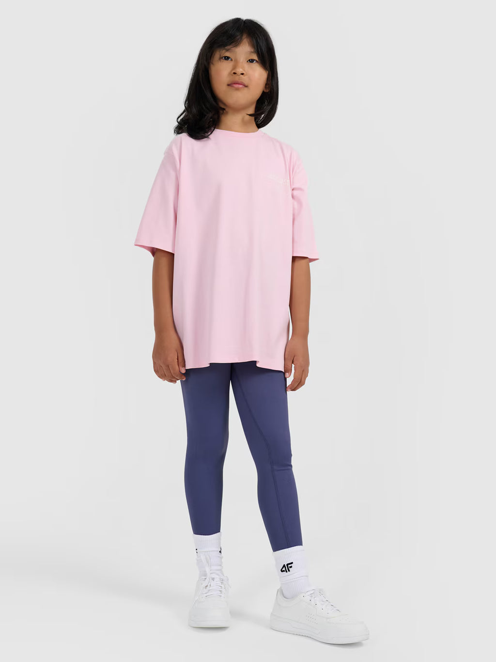 T-shirt oversize z nadrukiem dziewczęcy