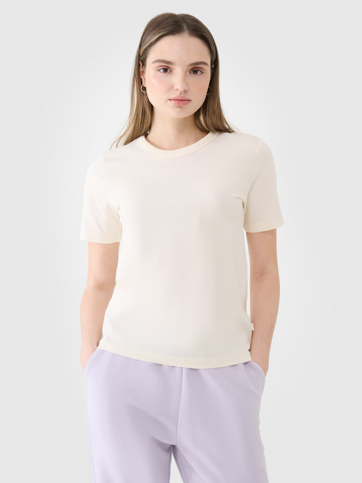 T-shirt regular gładki damski