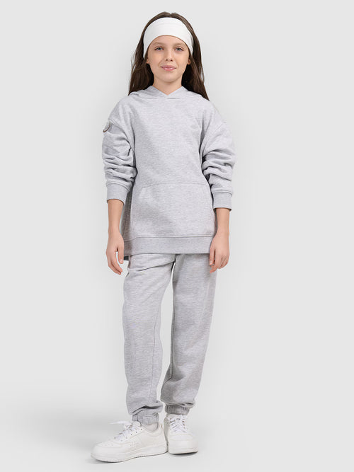 Bluza dresowa nierozpinana z kapturem dziewczęca