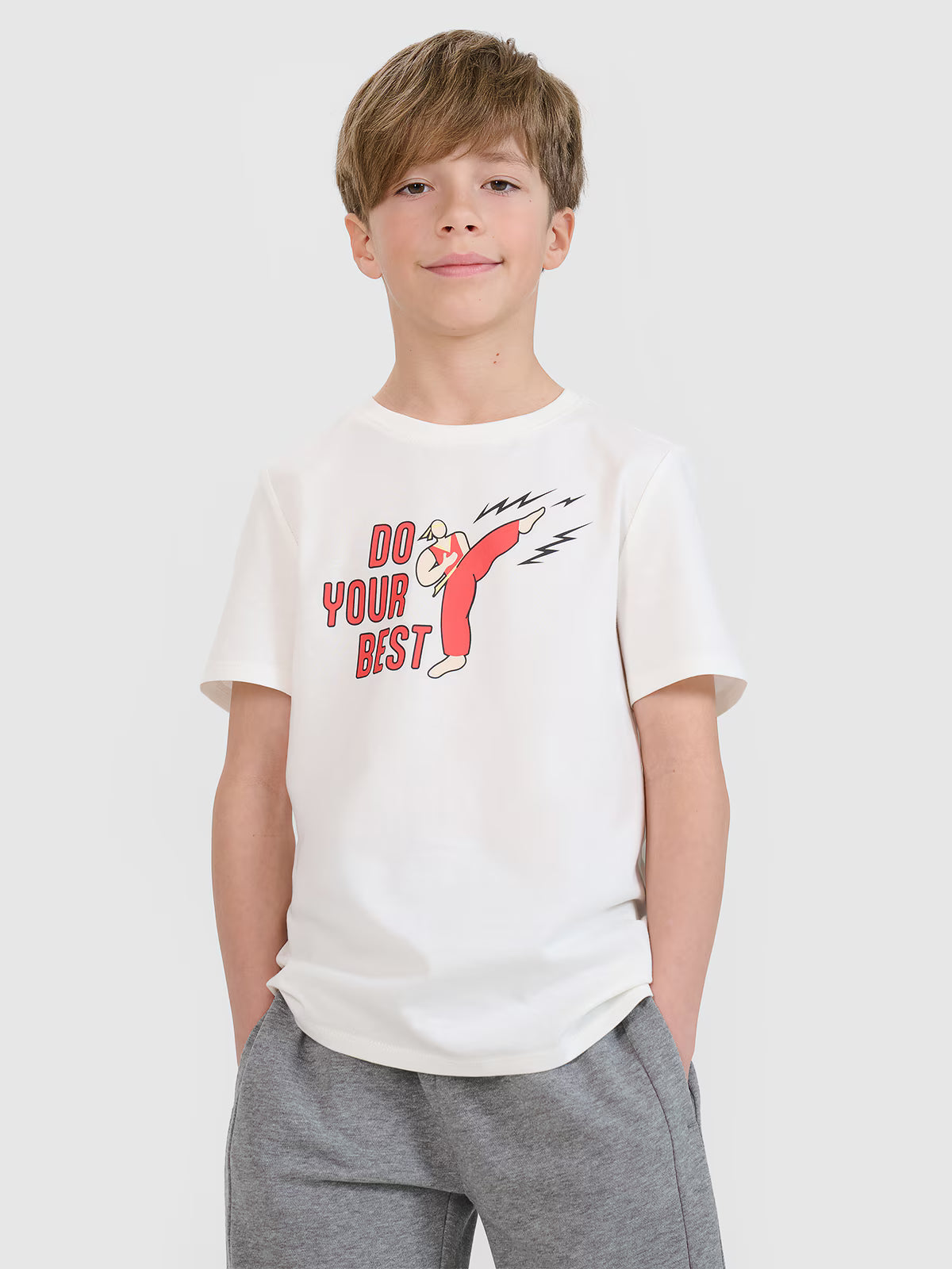 T-shirt regular z nadrukiem chłopięcy
