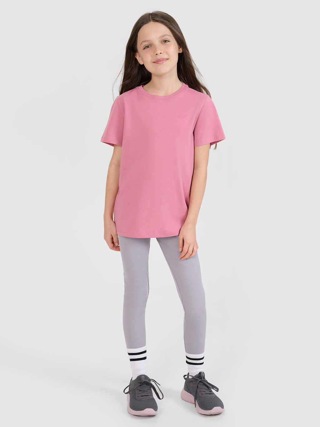 T-shirt regular gładki dziewczęcy