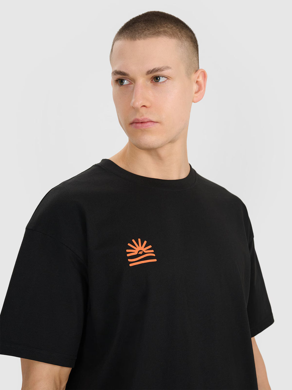 T-shirt oversize z nadrukiem męski