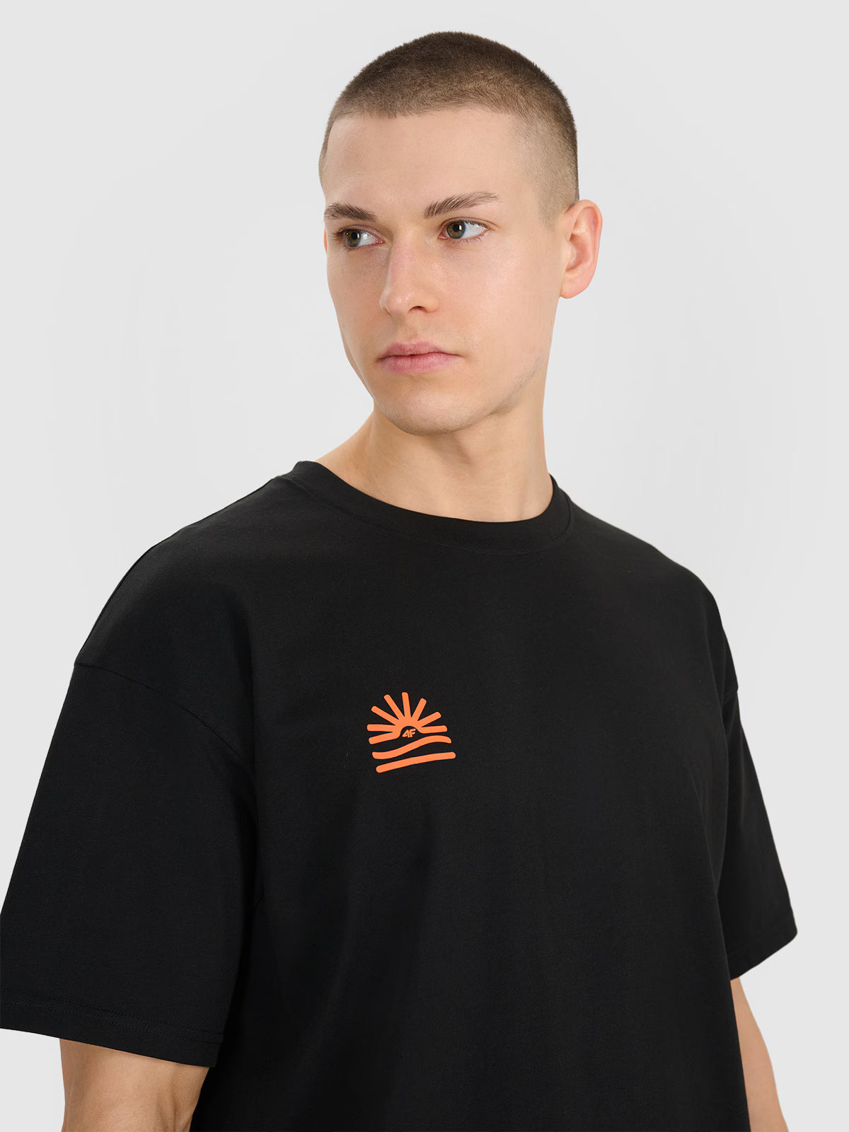 T-shirt oversize z nadrukiem męski