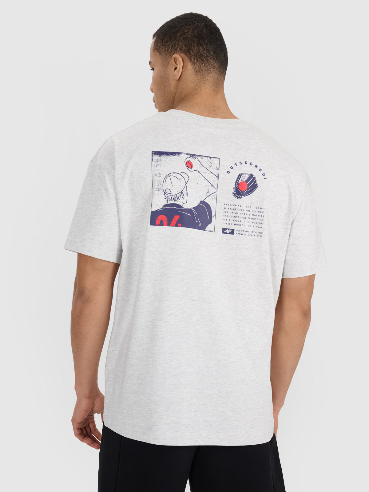 T-shirt oversize z nadrukiem męski