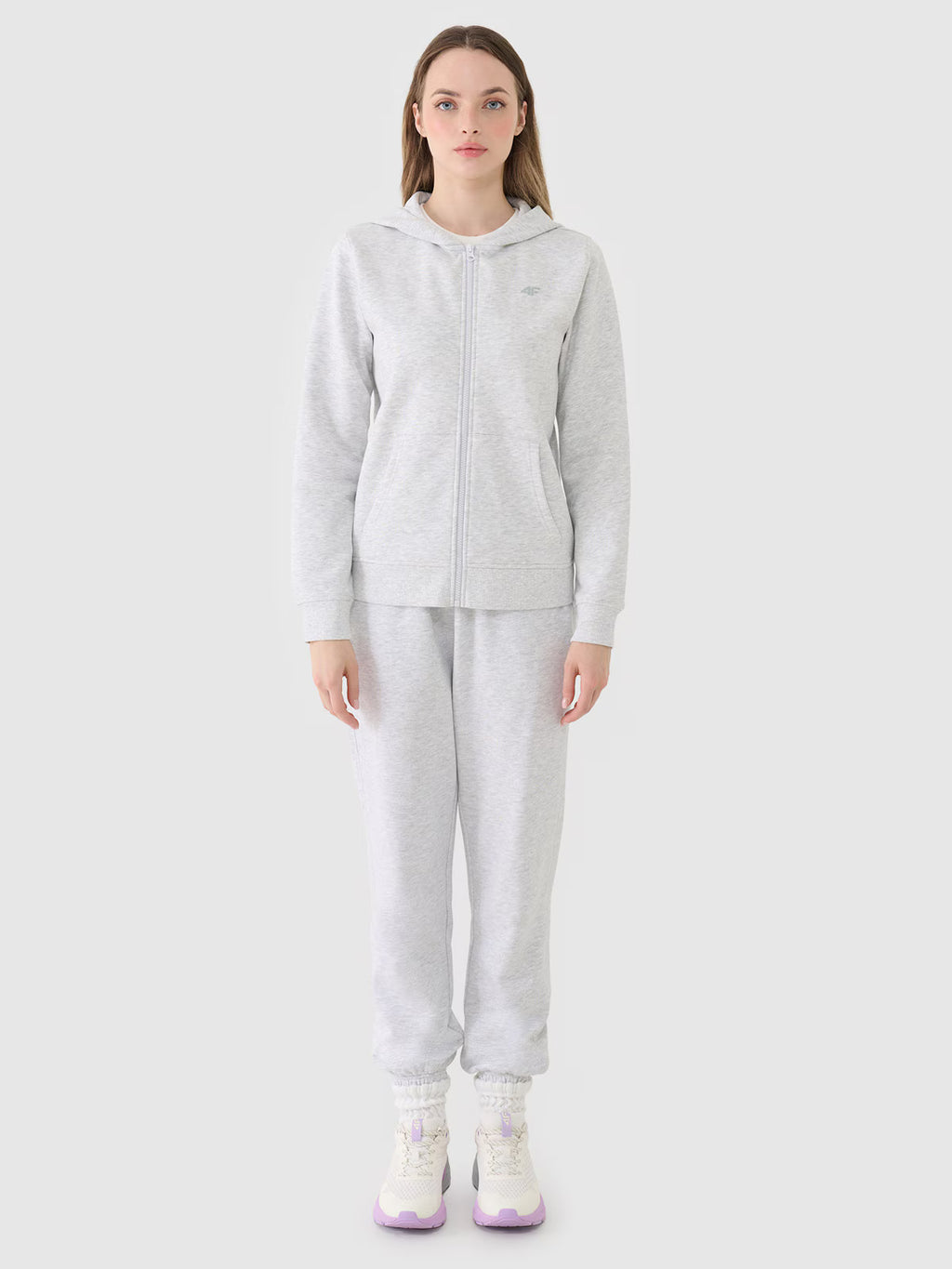 Bluza dresowa rozpinana z kapturem damska