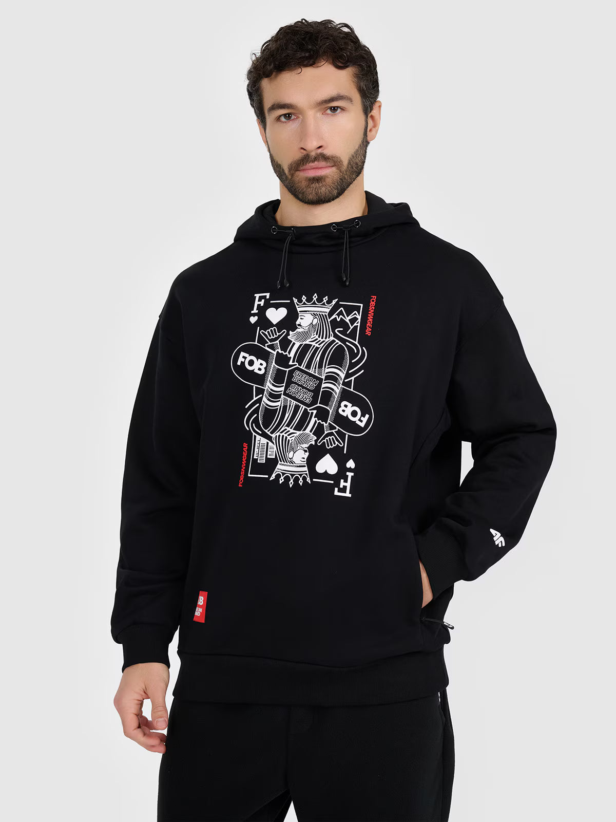 Bluza dresowa nierozpinana z kapturem męska