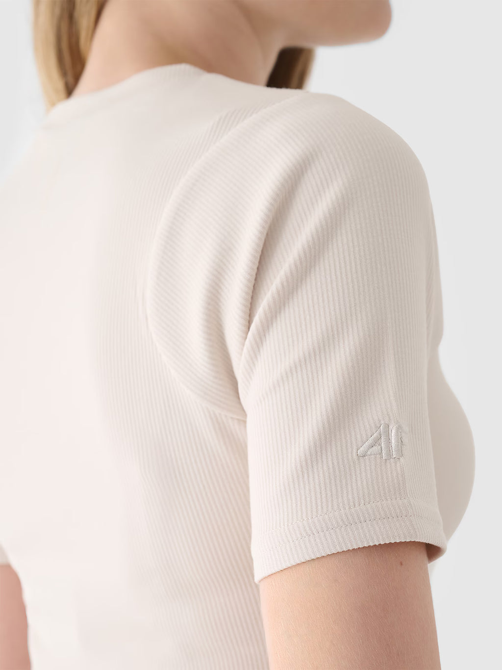 T-shirt slim crop-top gładki damski