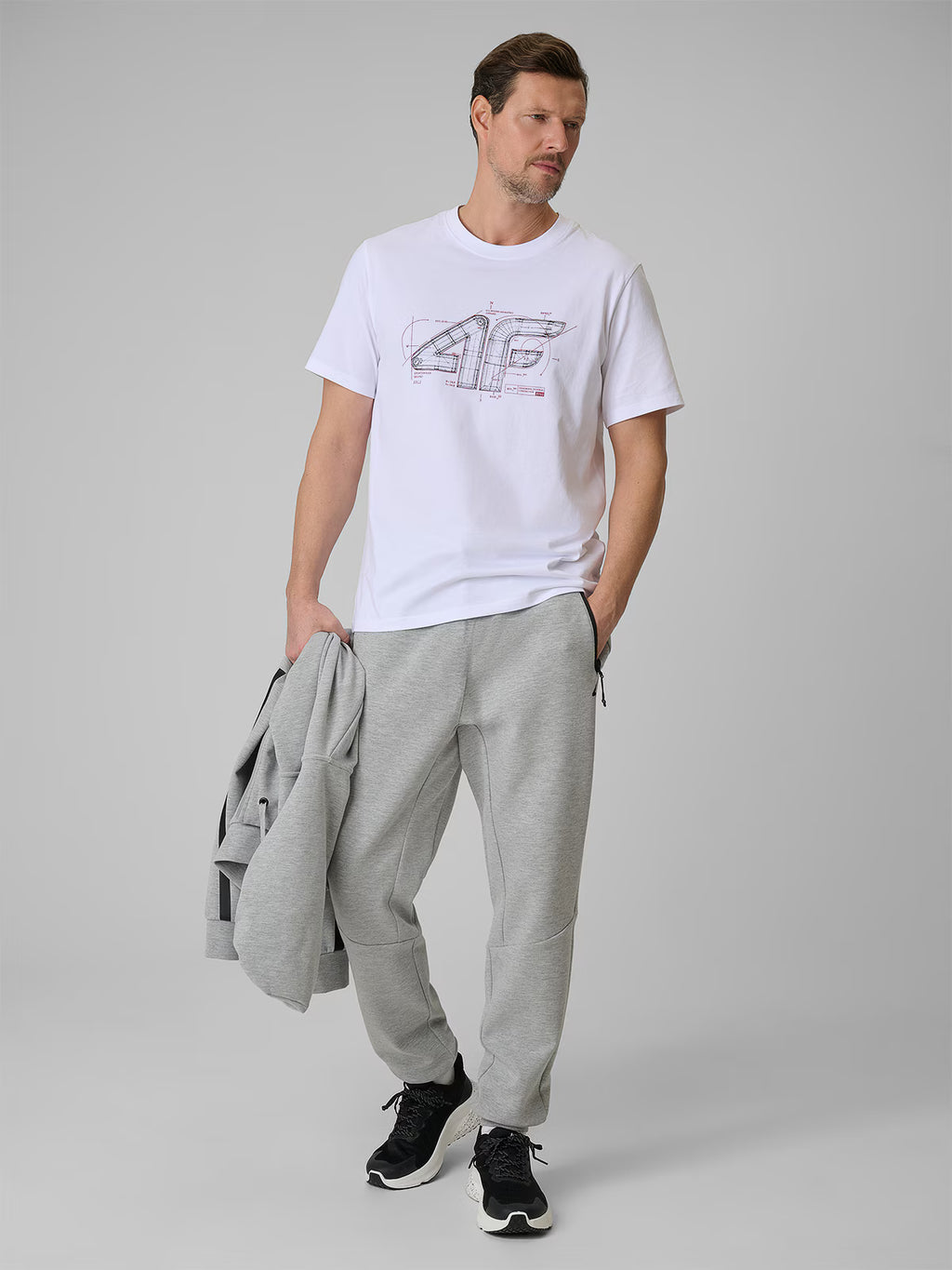 T-shirt regular z nadrukiem męski