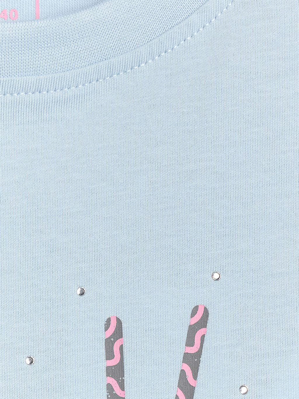 T-shirt loose z nadrukiem dziewczęcy