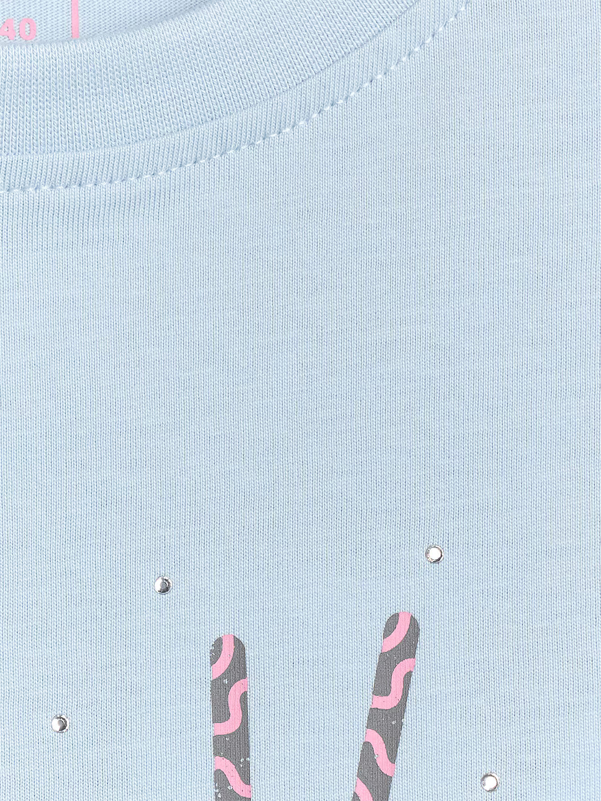 T-shirt loose z nadrukiem dziewczęcy