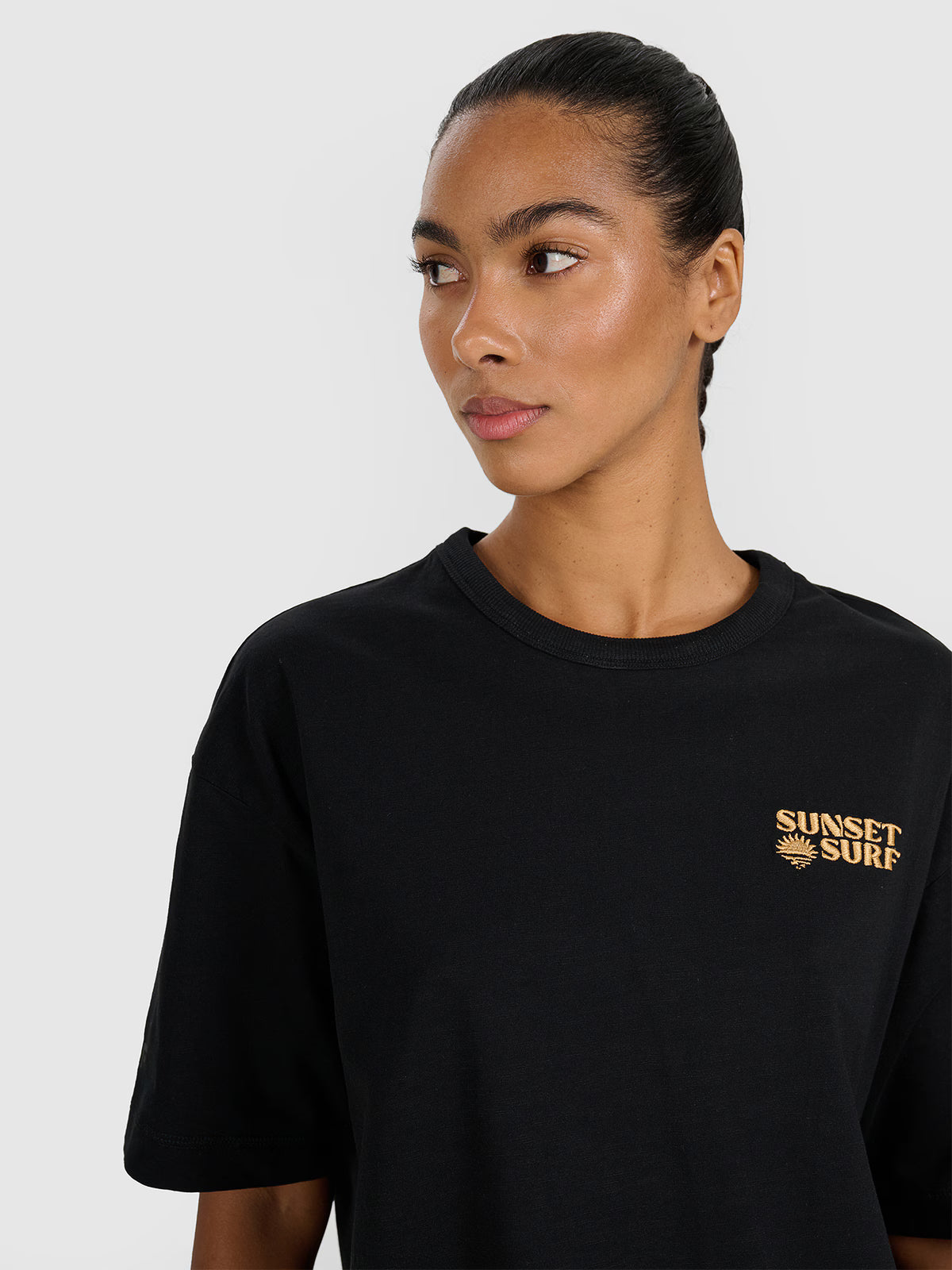 T-shirt oversize z nadrukiem damski