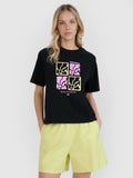 T-shirt oversize z nadrukiem damski