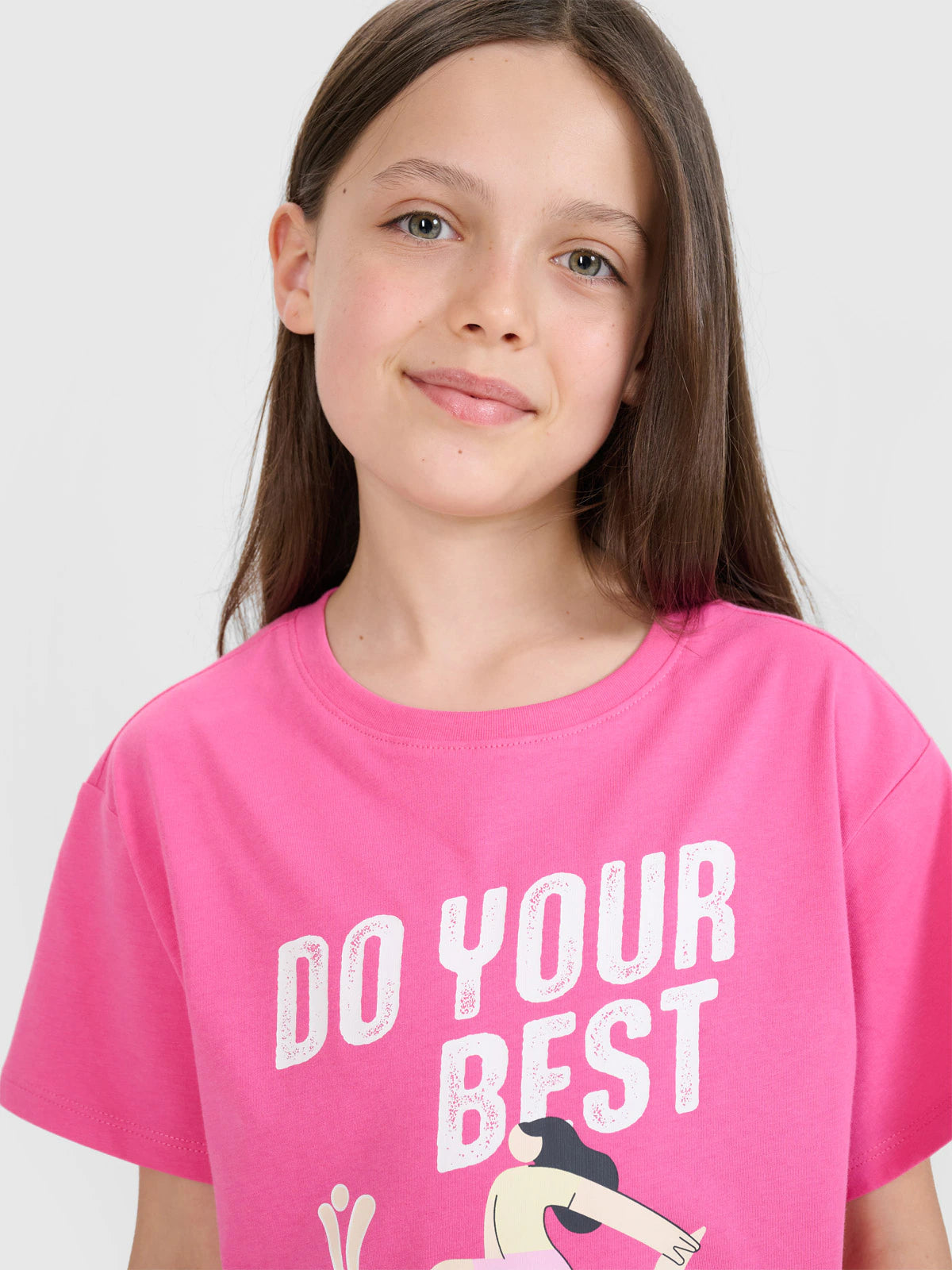 T-shirt regular z nadrukiem dziewczęcy