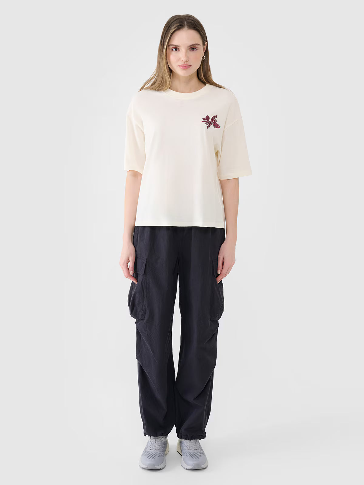 T-shirt oversize z nadrukiem damski