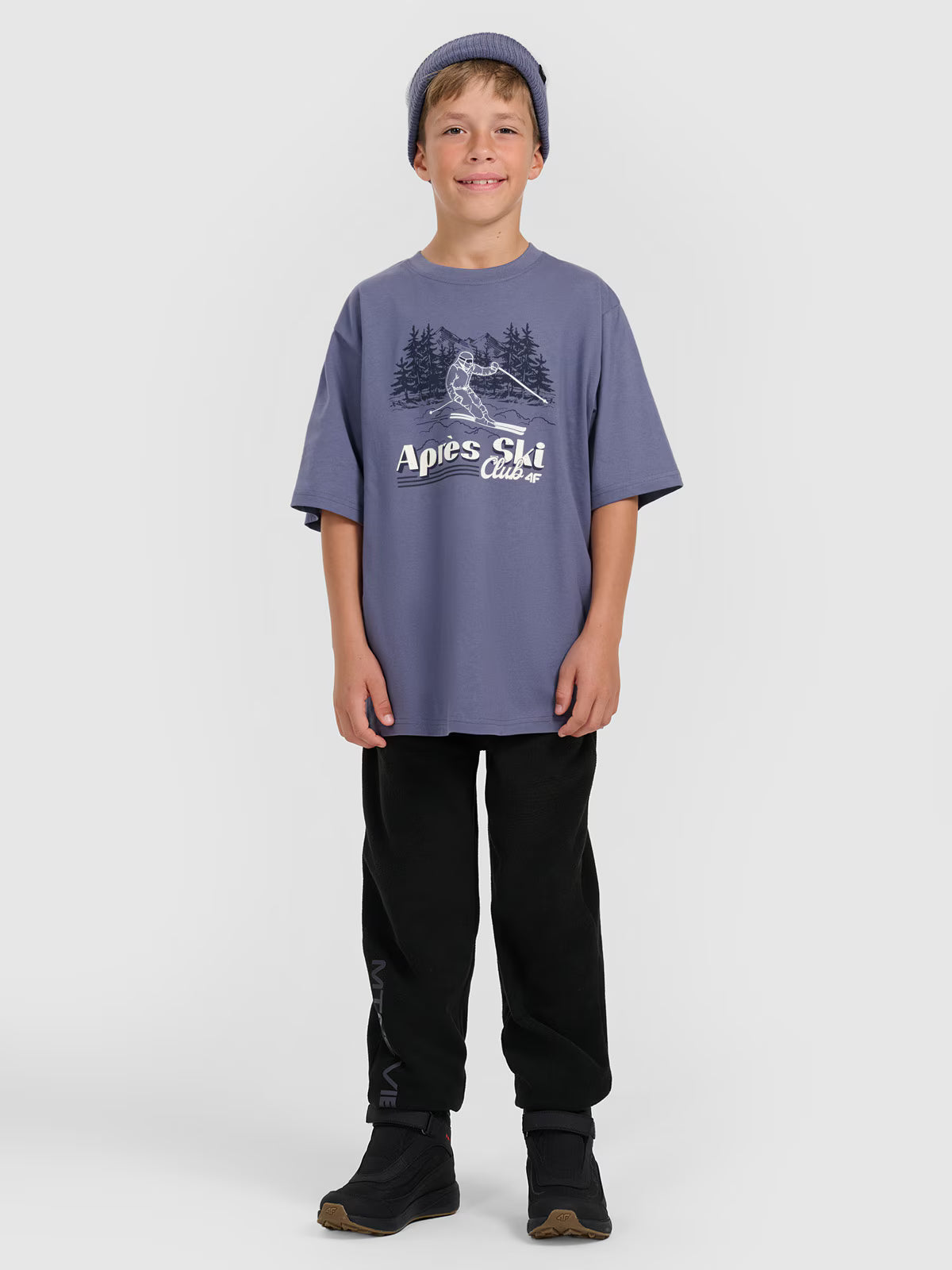 T-shirt loose z nadrukiem chłopięcy