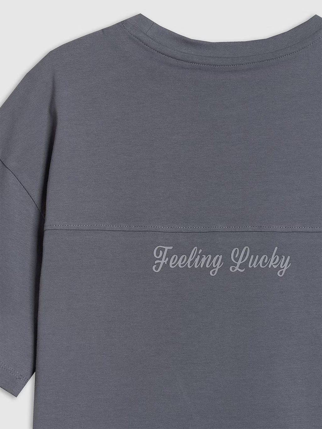 T-shirt loose z nadrukiem dziewczęcy