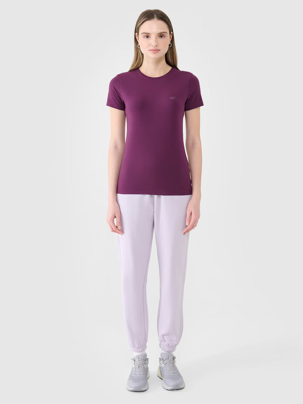 T-shirt slim gładki damski