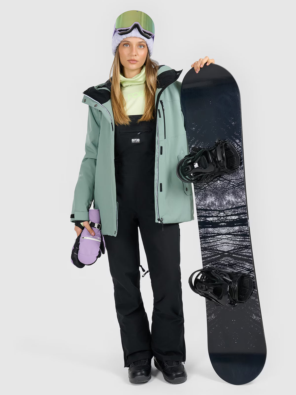 Spodnie snowboardowe z szelkami membrana 15000 damskie