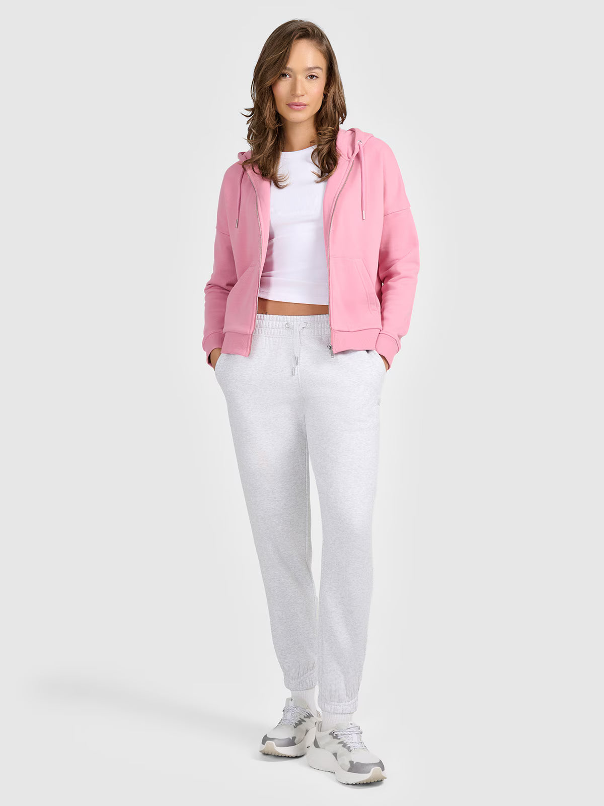 Bluza dresowa rozpinana z kapturem damska