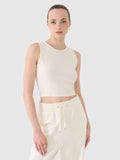 Crop top dzianinowy damski