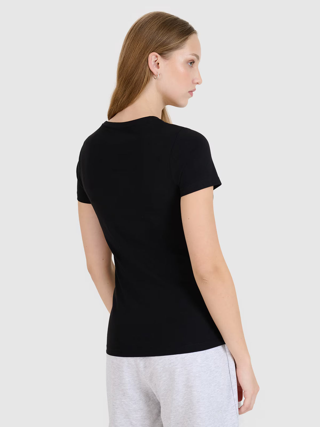 T-shirt slim gładki damski (2-pack)