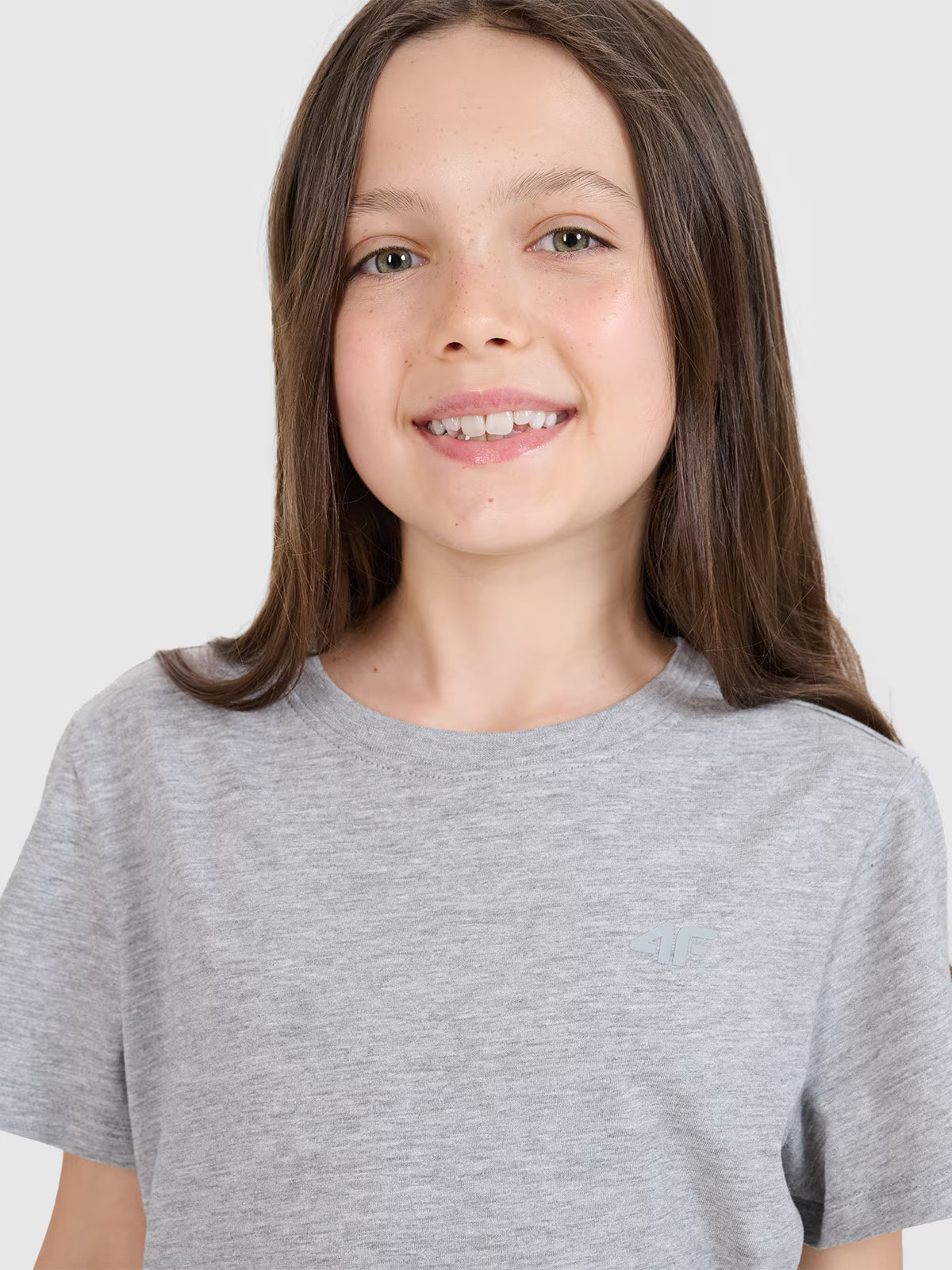 T-shirt regular gładki dziewczęcy