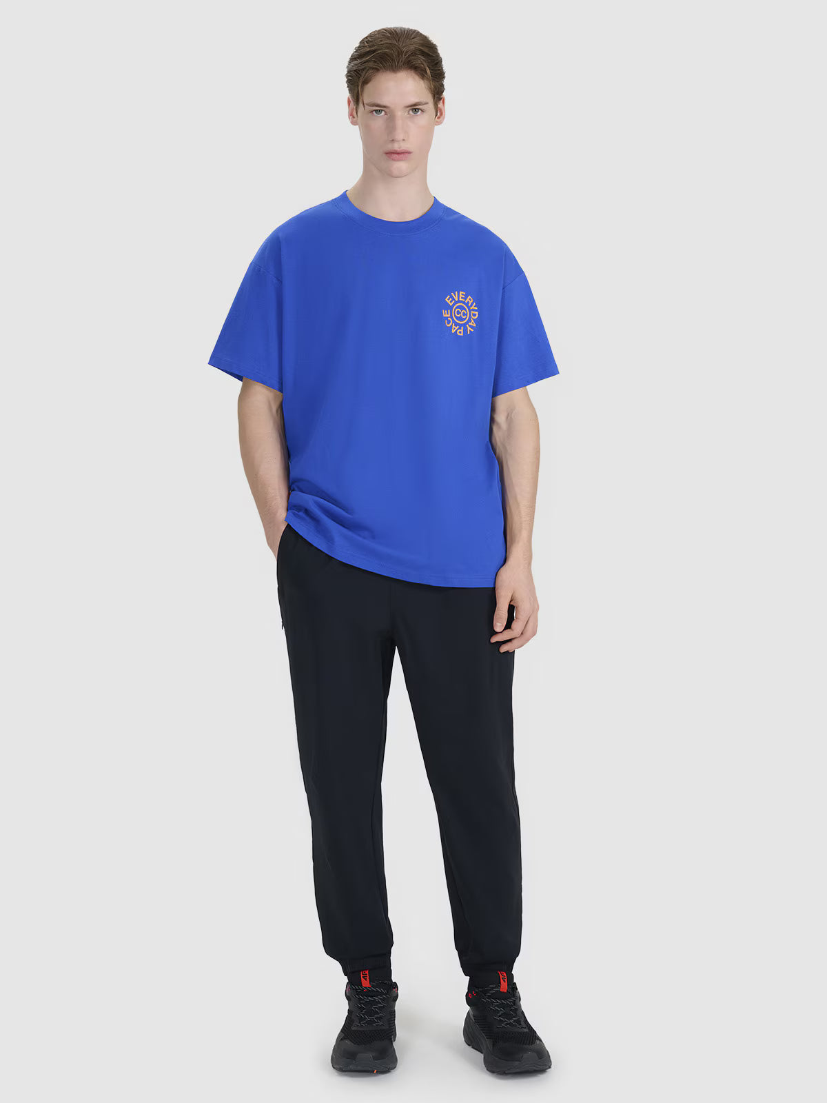 T-shirt oversize z nadrukiem męski