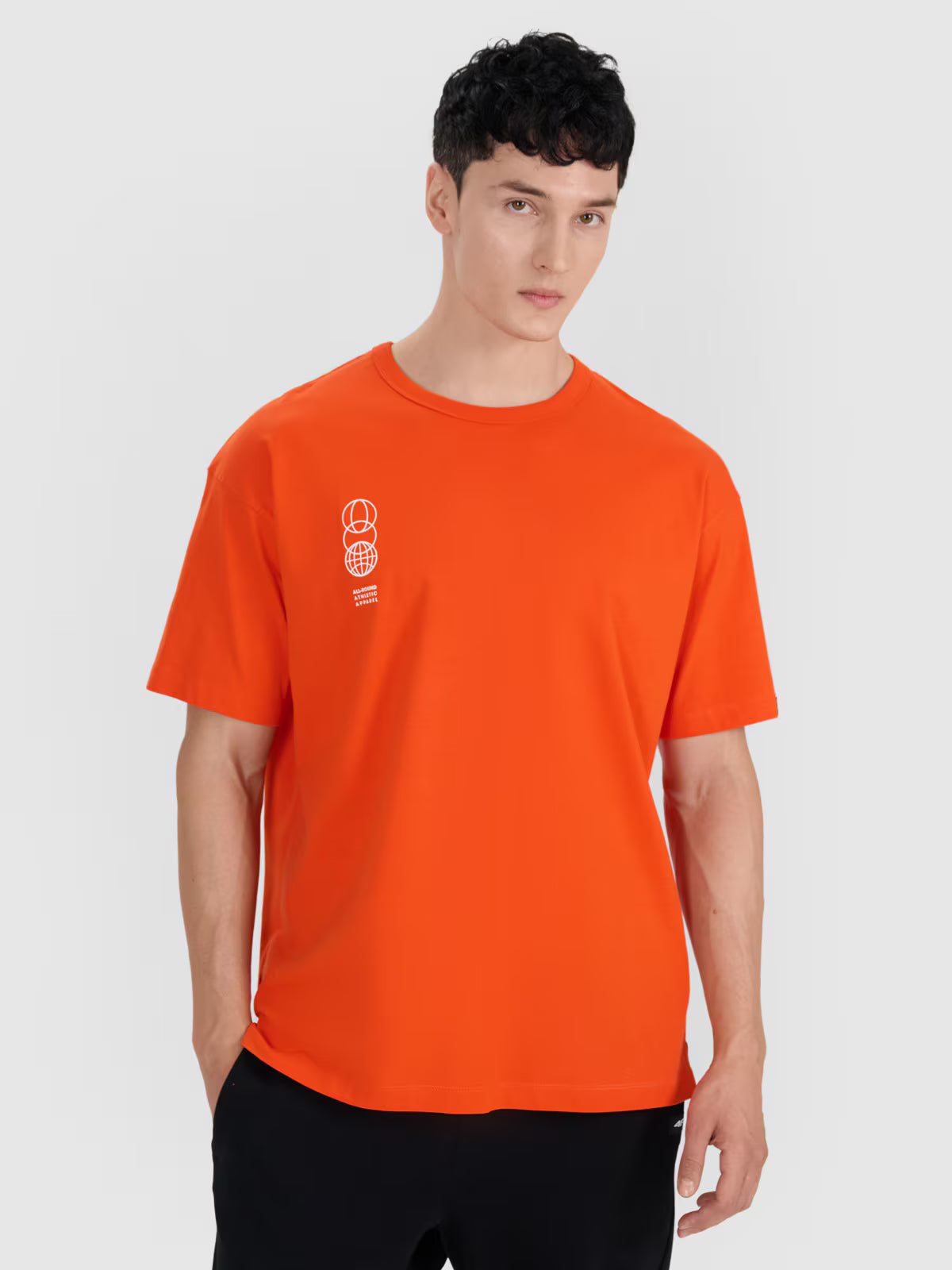T-shirt oversize z nadrukiem męski