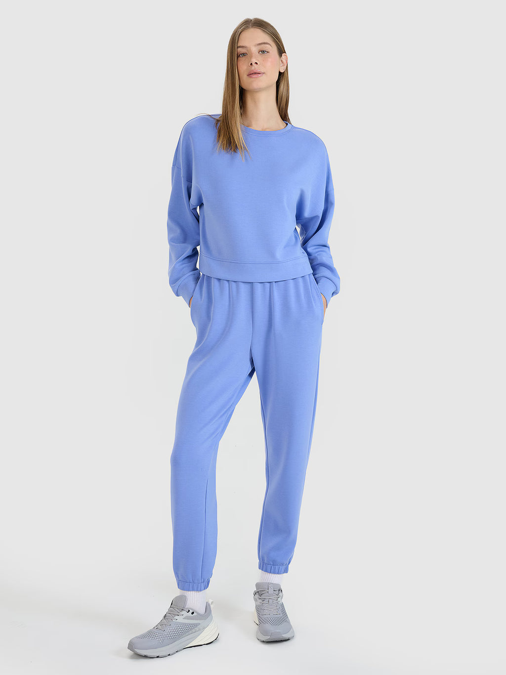 Bluza dresowa nierozpinana z modalem damska