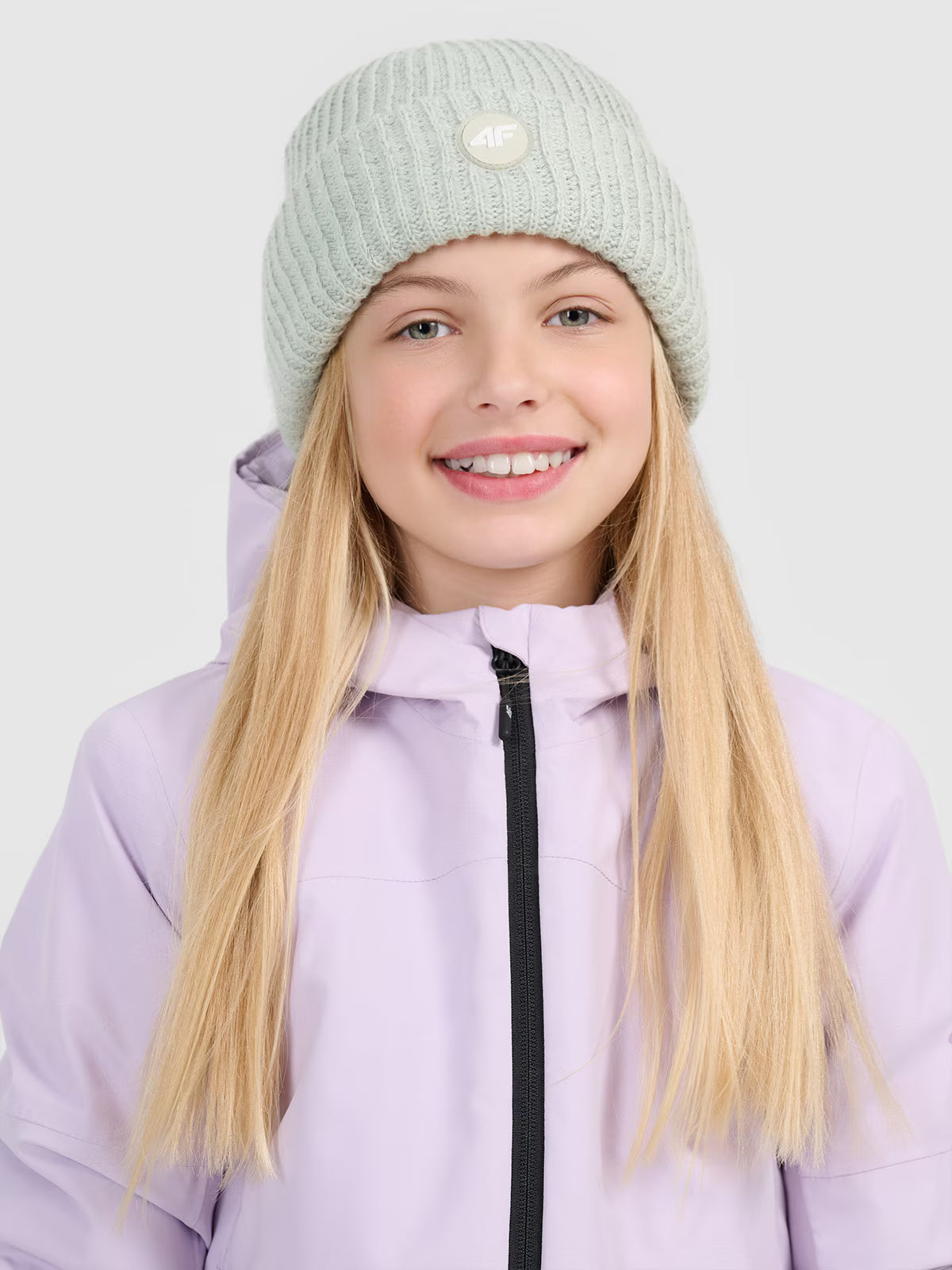 Czapka beanie odblaskowa dziewczęca