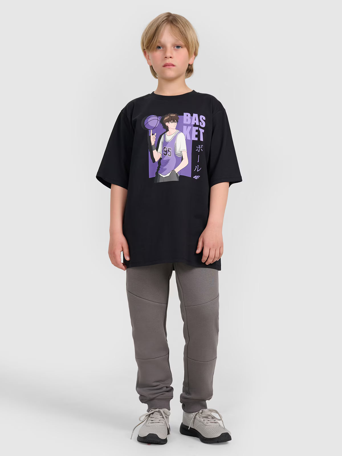 T-shirt oversize z nadrukiem chłopięcy