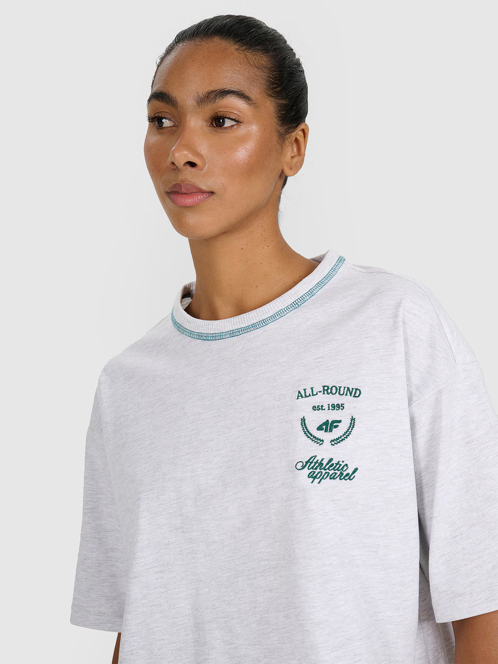 T-shirt oversize z nadrukiem damski