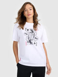 T-shirt loose z nadrukiem damski
